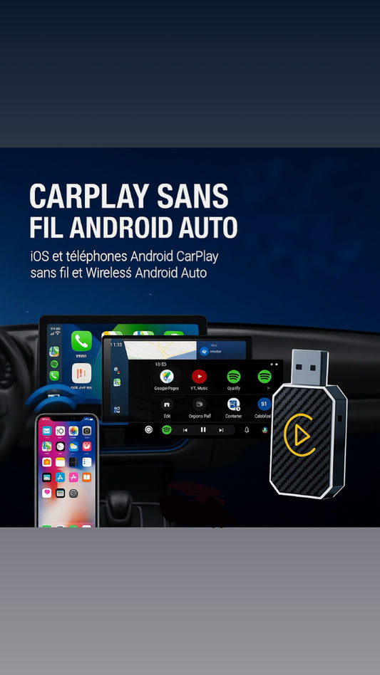 Adaptateur CarPlay & Android Auto Sans Fil 2-en-1