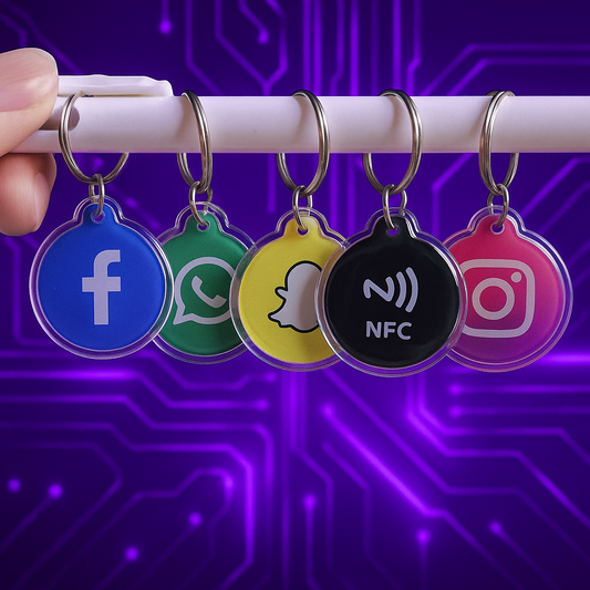 NFC Médias sociaux Instagram, WhatsAPP, Facebook, Snapchat, NFC Porte-clés