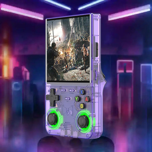 Console rétro portable R36 Ultra VIOLET – 20 000 jeux intégrés – ChangeTheGame.fr