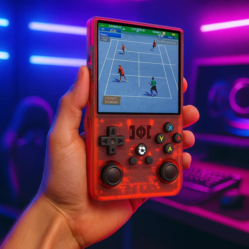 Console rétro portable R36 Max ROUGE – 18 000 jeux intégrés – ChangeTheGame.fr