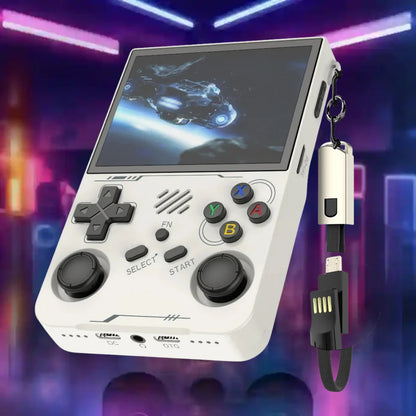 Console rétro portable R3 XX BLANC – 20 000 jeux intégrés – ChangeTheGame.fr