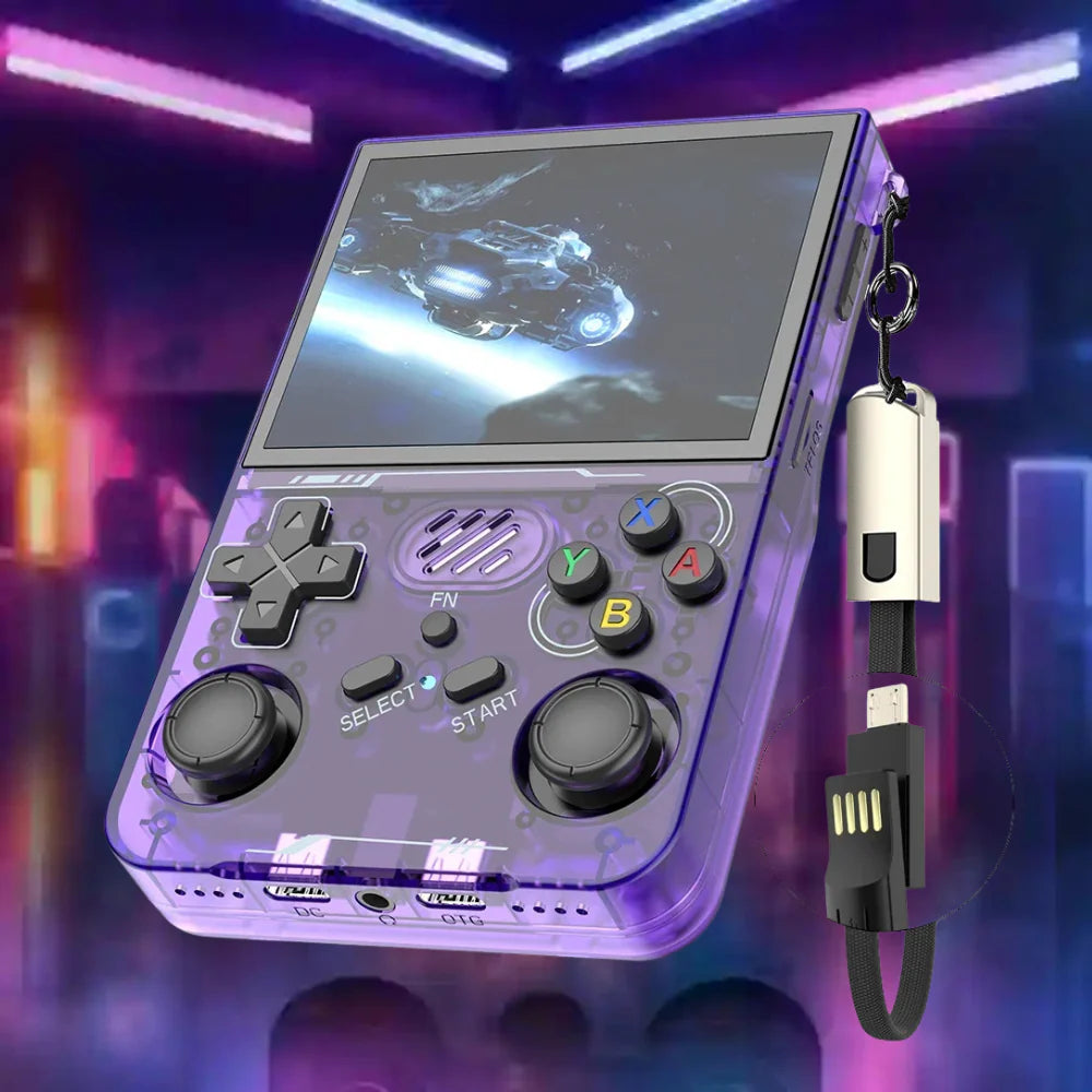 Console rétro portable R36 XX VIOLET – 20 000 jeux intégrés – ChangeTheGame.fr